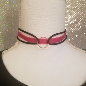 2 Choker Set - Pink, Black, and Gold
